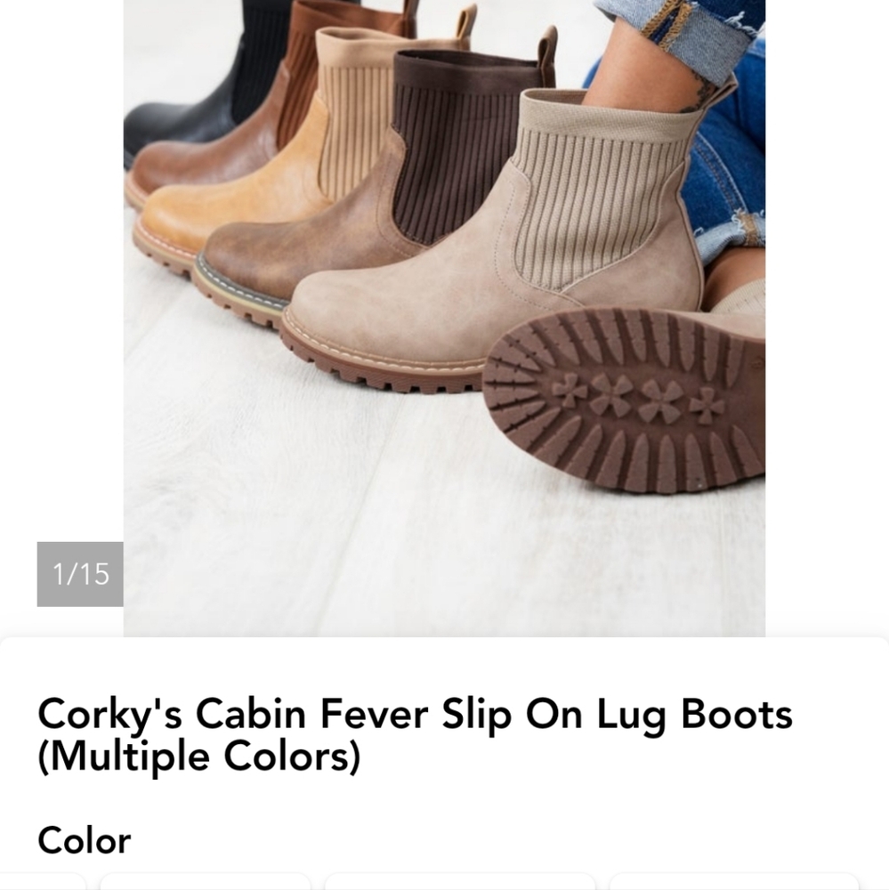 Corkys cabin fever boots camel size 11